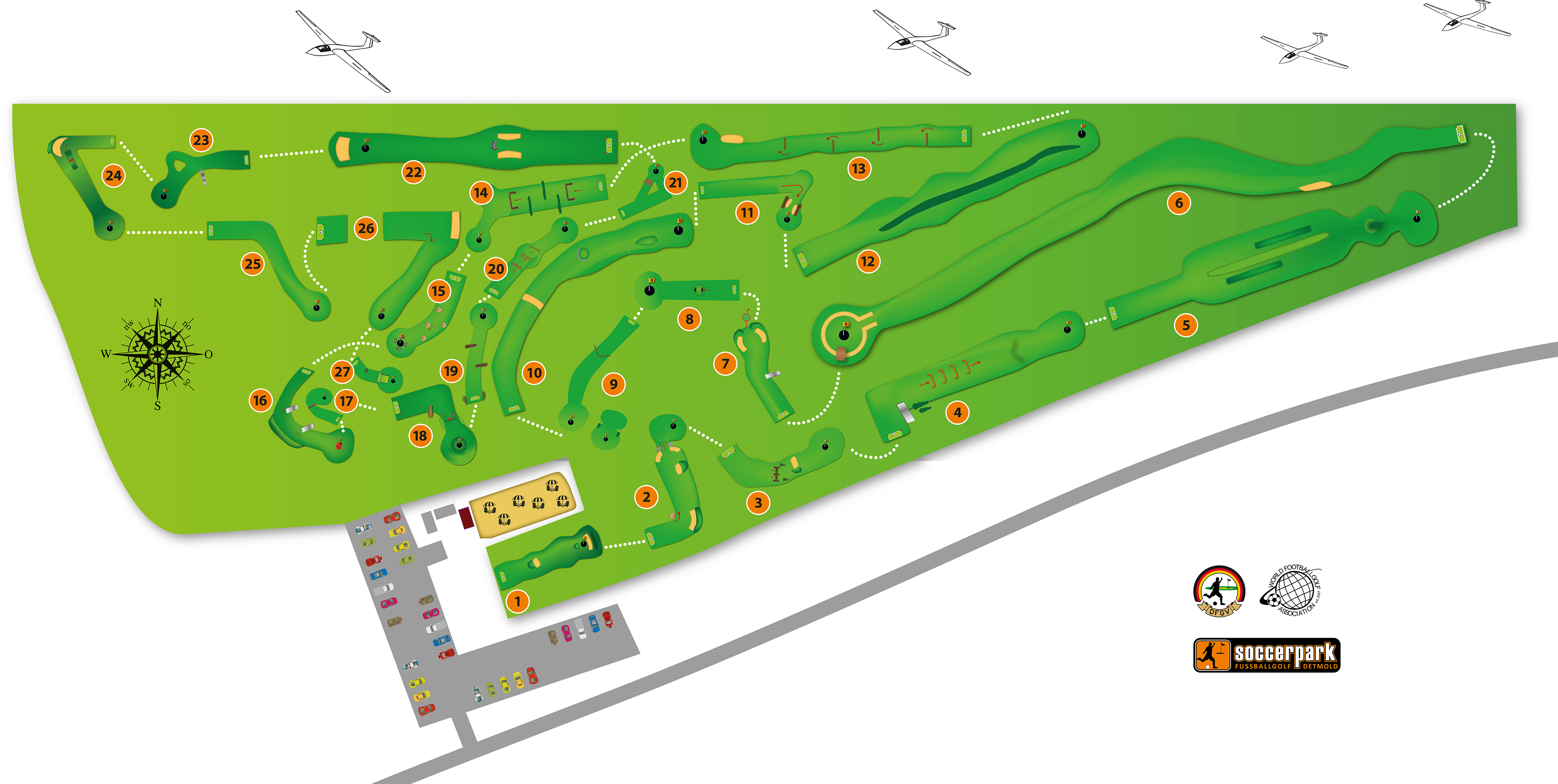 Soccerpark Detmold Plan Anlage Bahnen